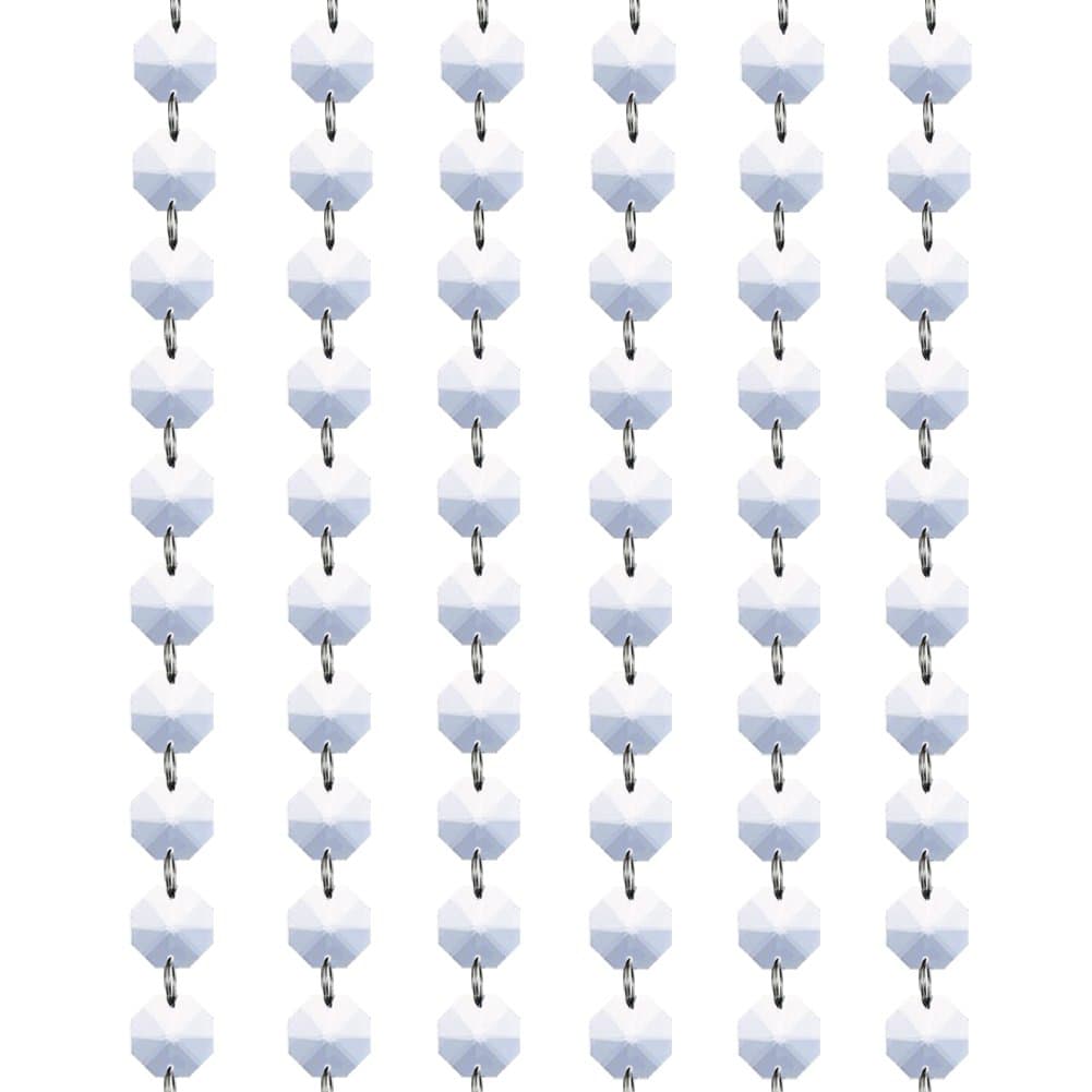 10FT Clear Glass Crystal Garland Strands Chandelier Prism Octagon Beads Chain for Hanging Lamp Chain, Tree Garlands, Christmas Decoration