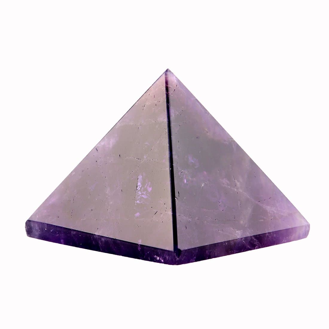Amethyst 1.5inch Natural Pyramid Carved Chakra Healing Crystal Reiki Stone Gemstone Radiation Deflection Home Decor Gift Decoration Crafts