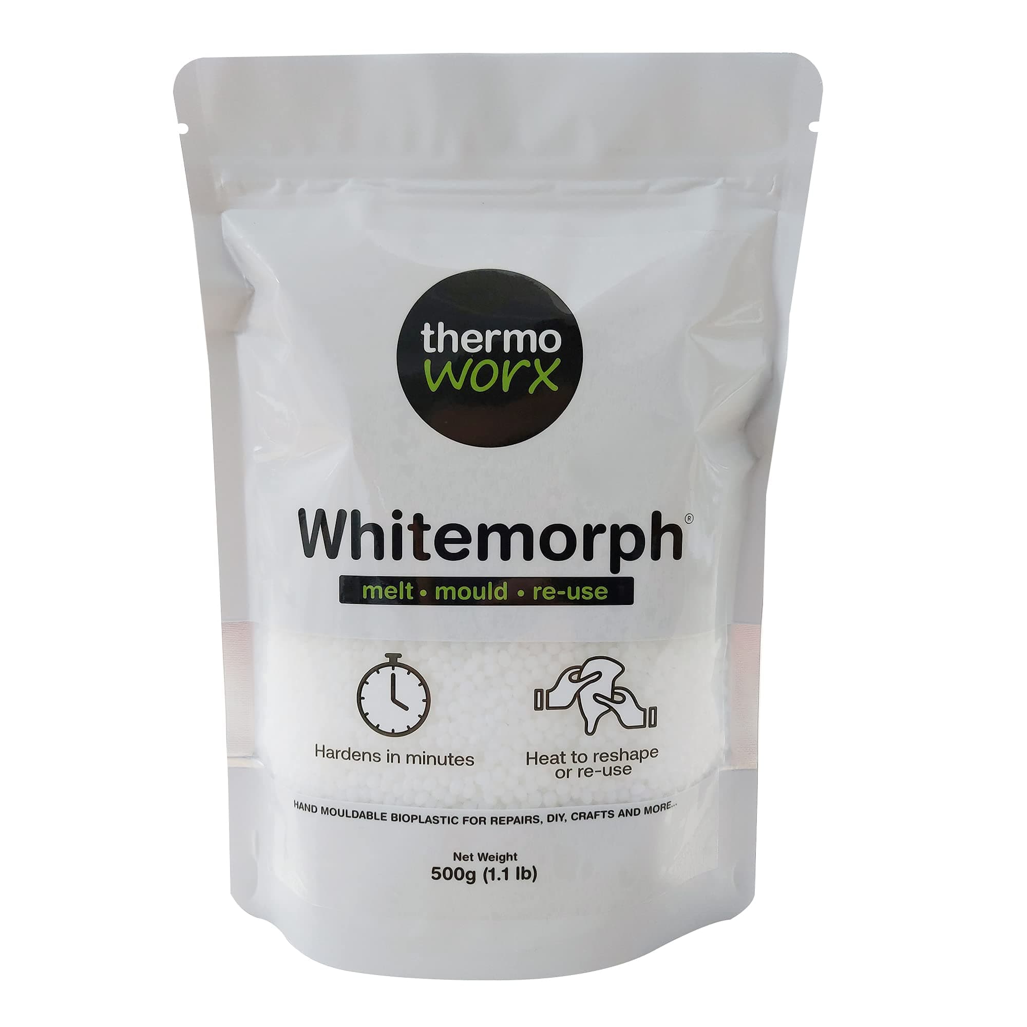 WhitemorphThermoworx 500g. Hand mouldable bioplastic. Melt, Mould and Reuse.…