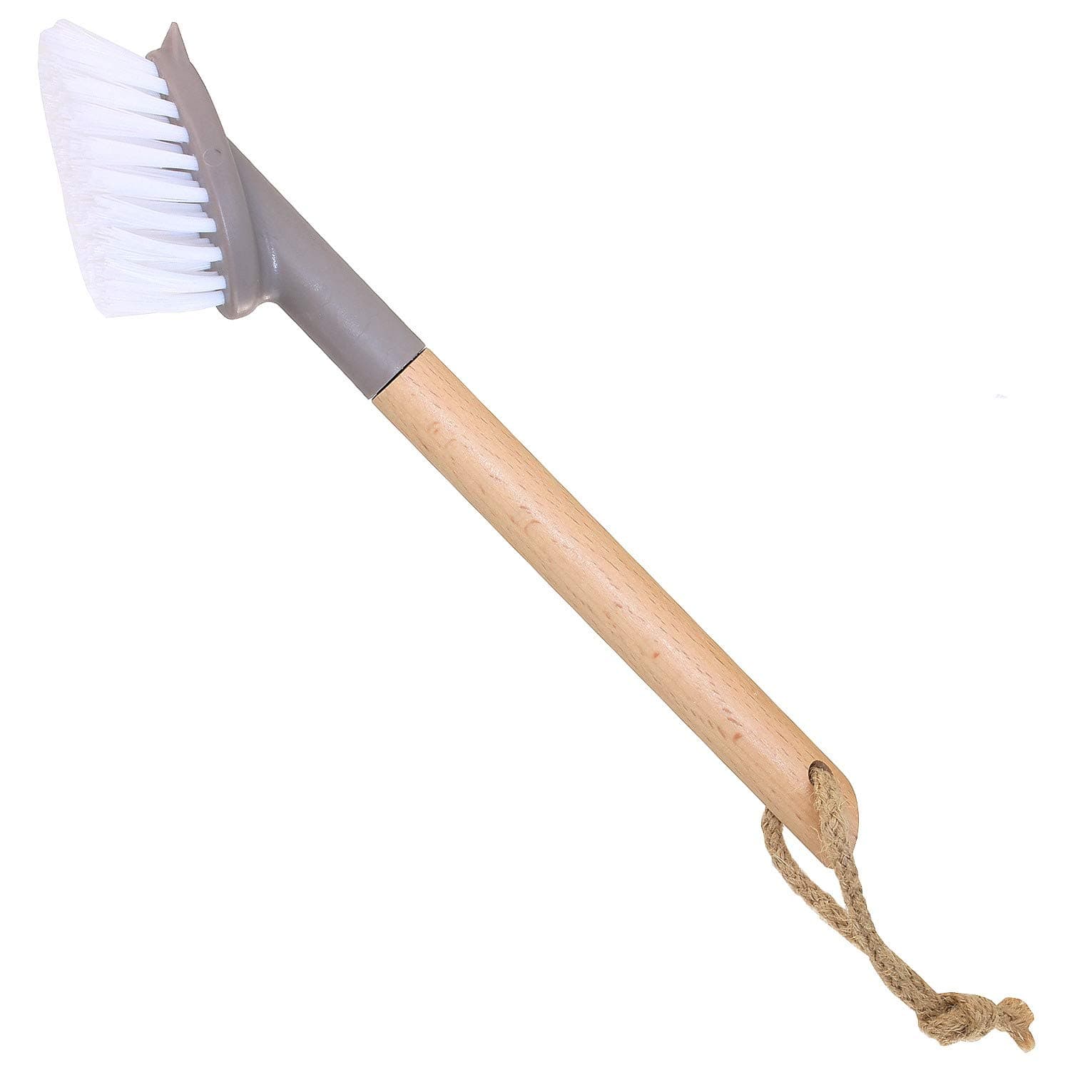 Macosa SP1331-2 Washing Up Brush Grey Nylon Bristles FSC Certified Wood Integrated Scraper Kitchen Accessories Cup Brush Scrubbing Brush