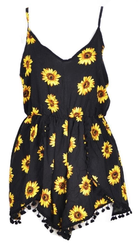 Womens Floral Print Romper Jumpsuit Crop Top and High Waist Short Set