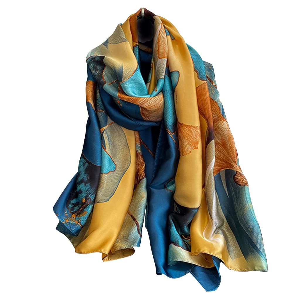 Womens 100% Large Mulberry Silk Scarf Long Satin Scarf Fashion Designer Scarf Lightweight Wraps