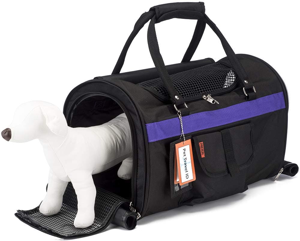 Prefer Pets: Hideaway Pet Travel Carrier - 17”L x 12”H x 10”D - Airline Approved Travel Carrier - Provides A Safe & Secure Way to Travel - Helps Reduce Pet’s Fear & Anxiety