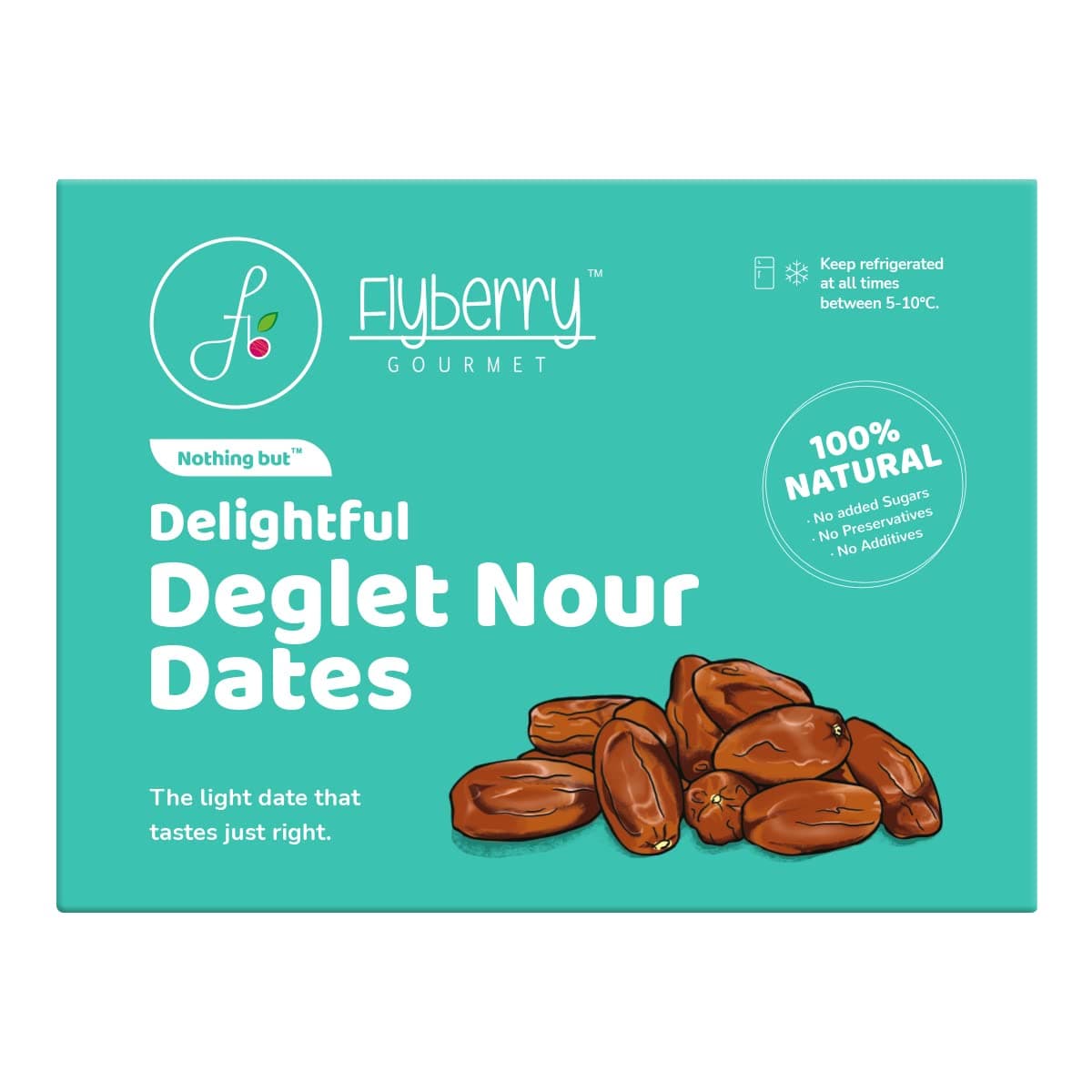 Flyberry Gourmet Deglet Nour Dates (Khajoor/Khajur) 5kg | 100% Natural | Rich in Calcium, Iron and Potassium | Instant Energy