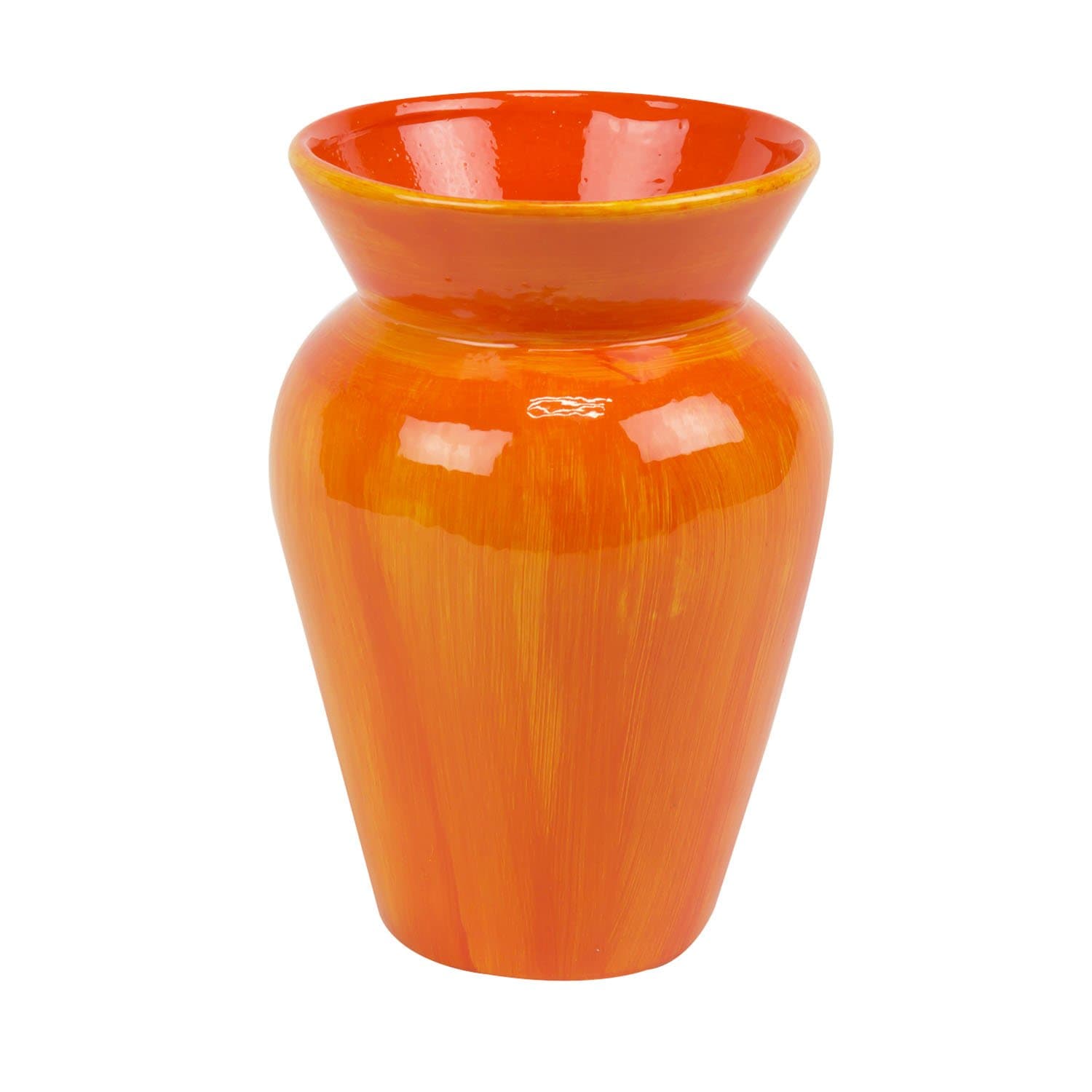 Lovely orange ceramic flower bouquet vase with classic look