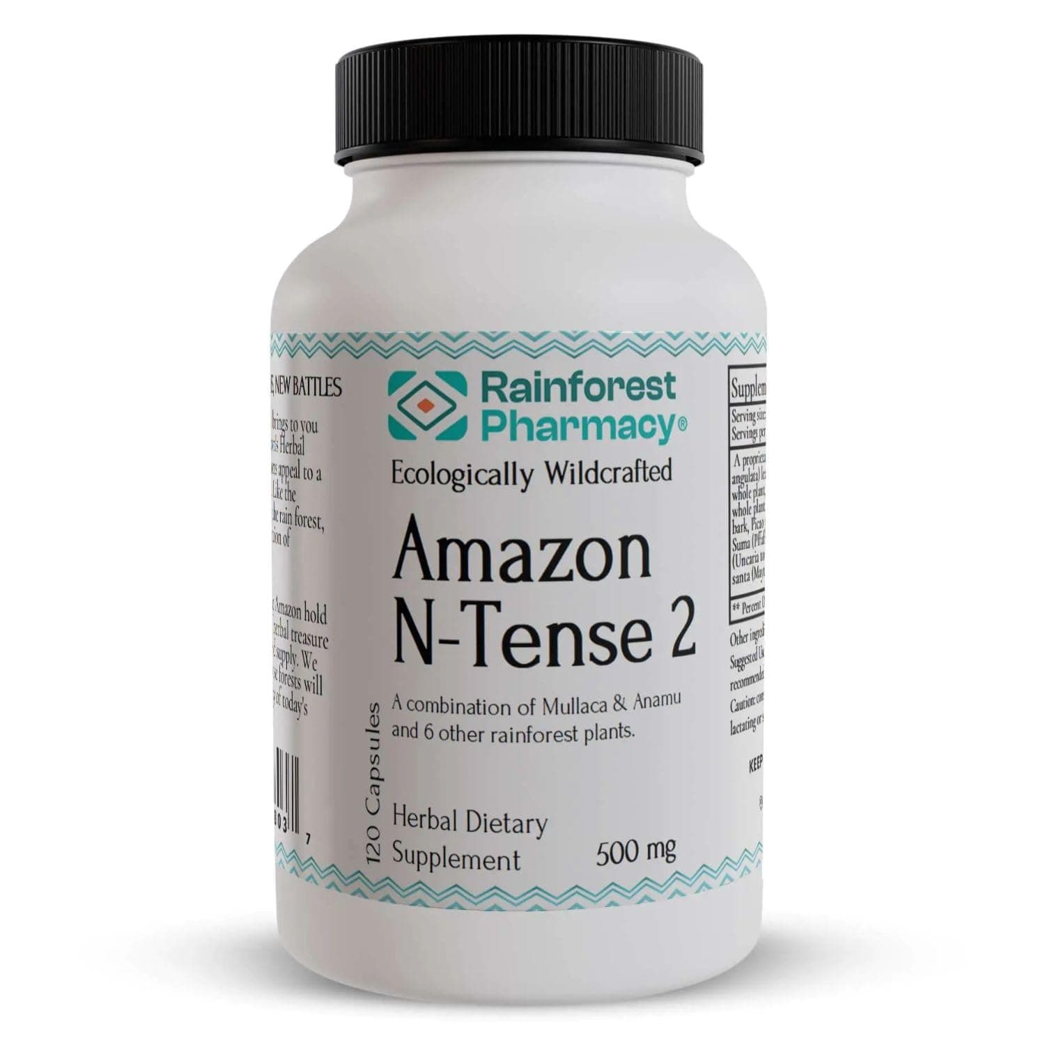 Rainforest Pharmacy N-Tense (2) Wildcrafted Amazon Rainforest Herbal Supplement to Support Cellular Health 500mg | 120 Vegetable Capsules with Mullaca, Anamu, Cat’s Claw, Suma