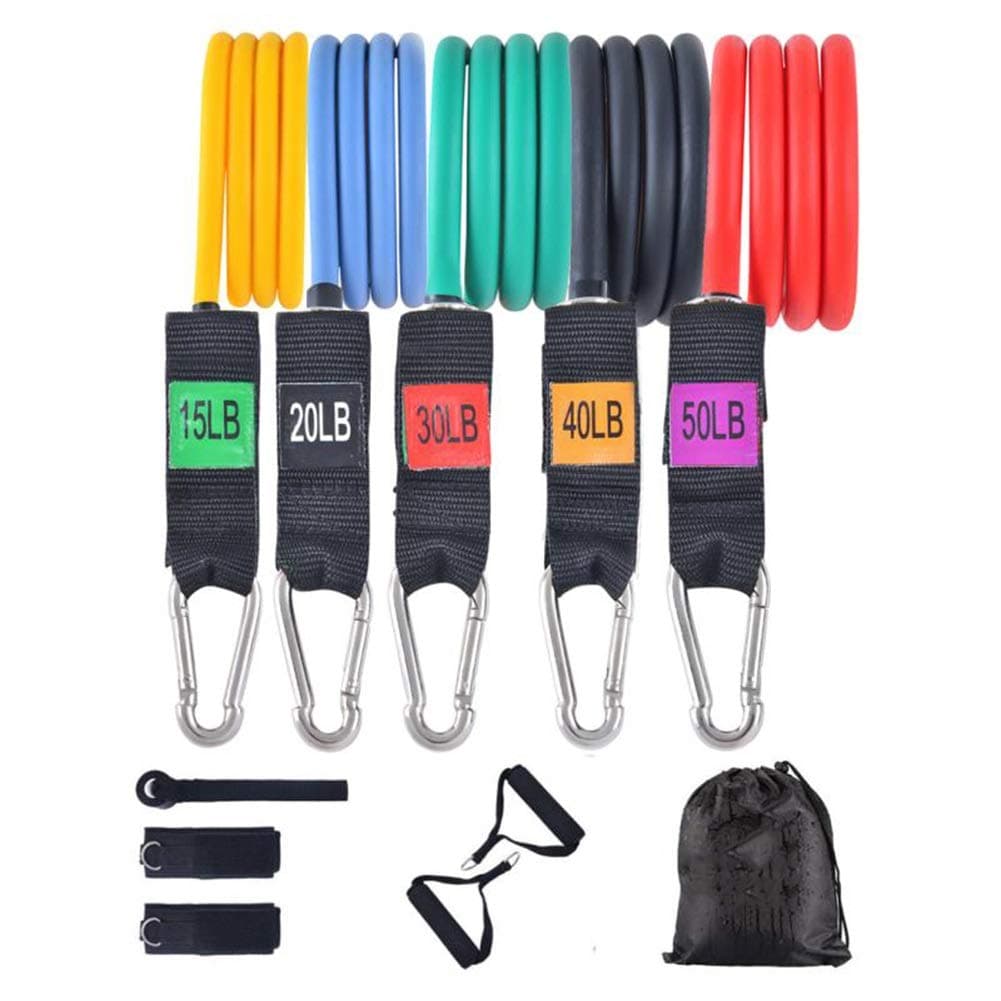 HYXQYYMY Resistance Bands Set-5 Fitness Workout Bands Stackable Up to 155 Lbs,Fitness Training Tubes for Total Body Exercise Use Anywhere,Home Gym Equipment for Arm and Legs