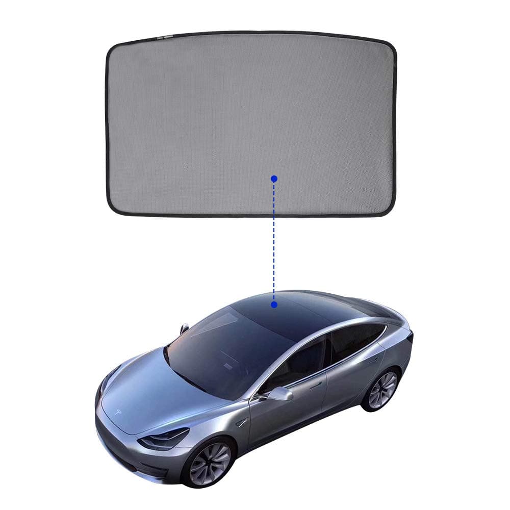 SUMK Model 3 Glass Roof Sunshade Sunroof Sunshade Compatible for Tesla Model 3 (one Piece for Top Roof)