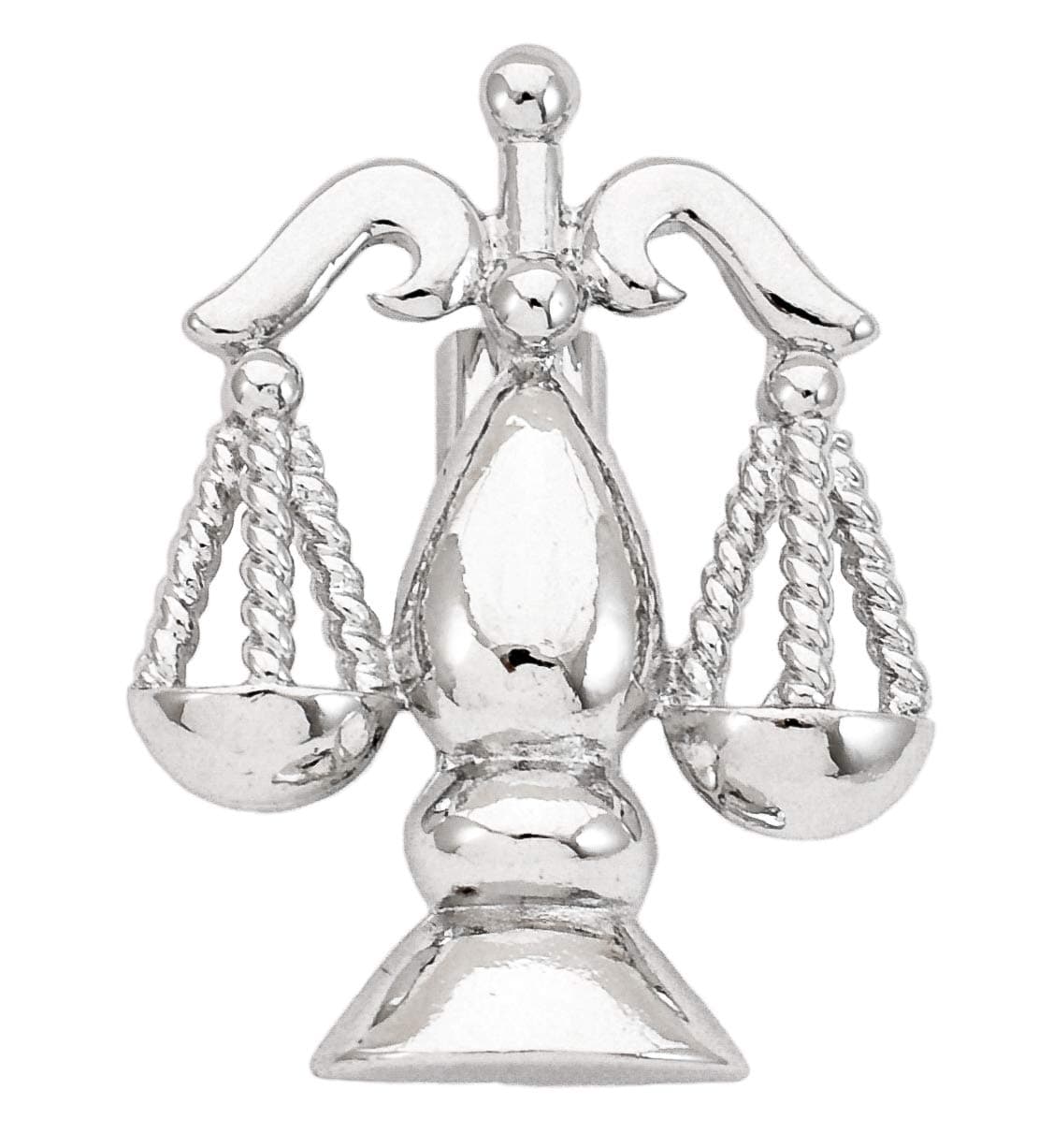 Ammvi Creations Silver-Rhodium Plated Scales of Justice Lawyer's Brooch Lapel Pin for Men