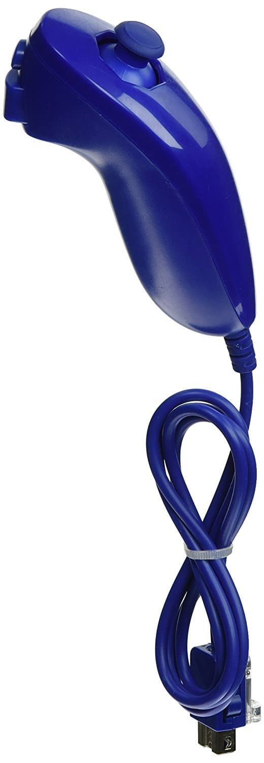 RUTICH 360 Wired Wii Nunchuck Nunchuk Controller Nunchuck Remoter for Nintendo Wii Video Game Blue