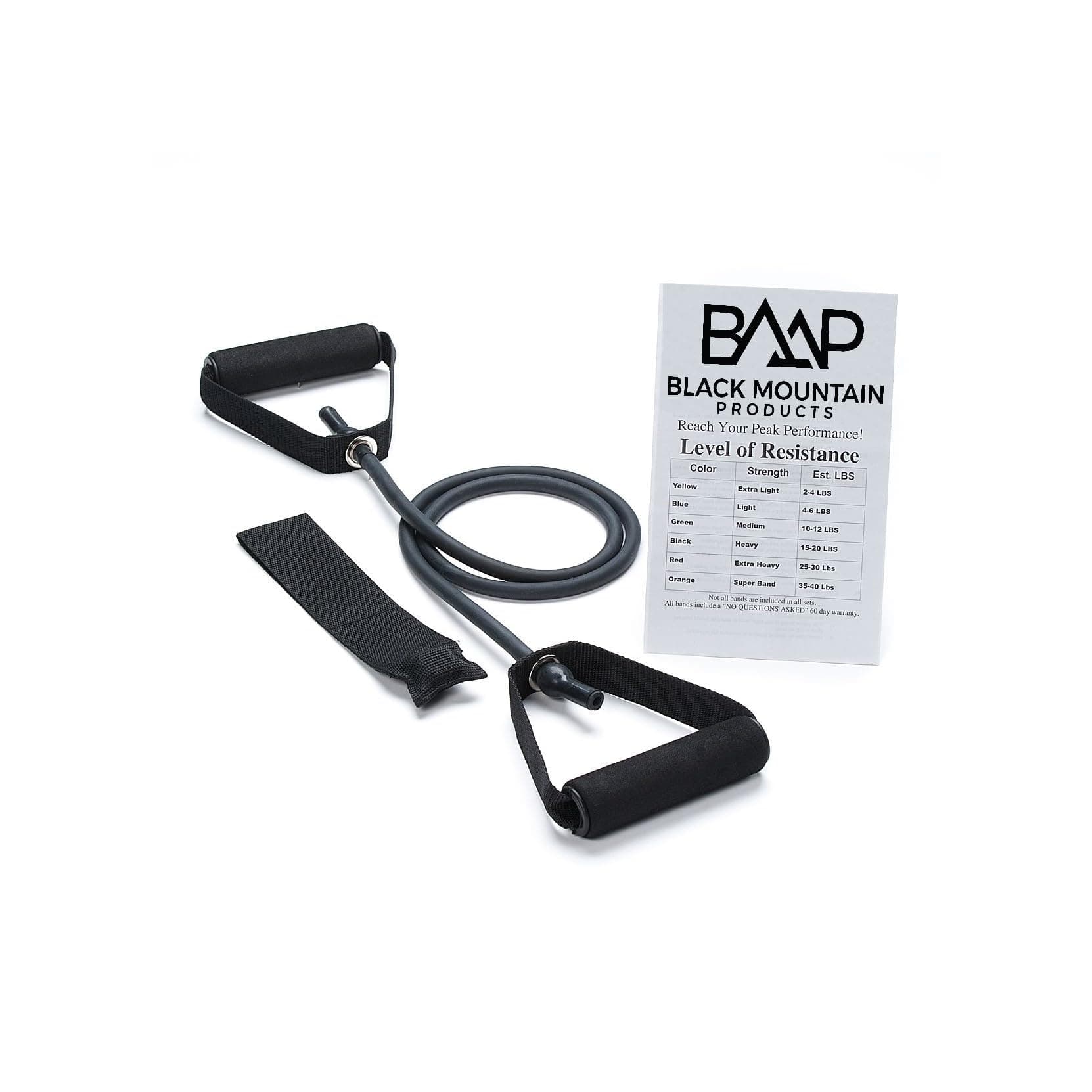 Black Mountain Products Single Resistance Band - Door Anchor and Starter Guide Included