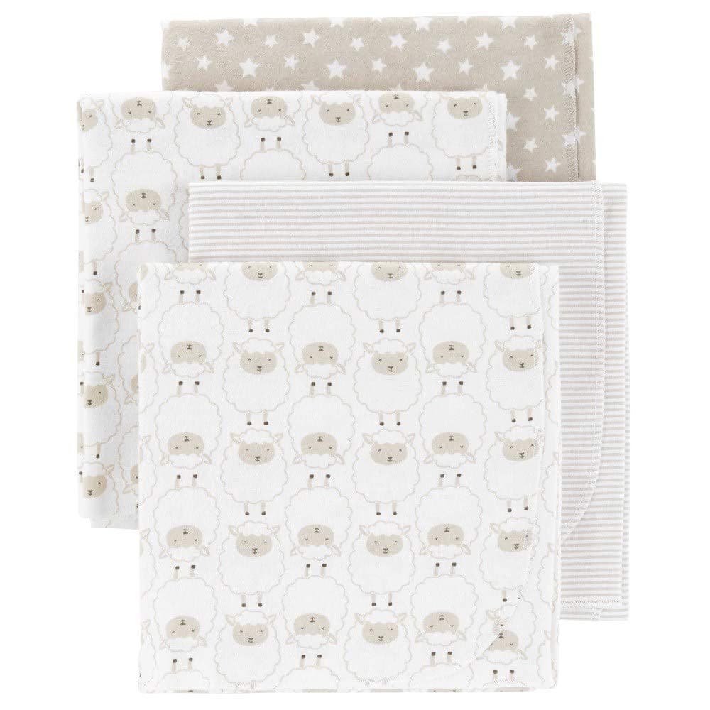 4-Pack Soft Breathable Cotton Receiving Blankets