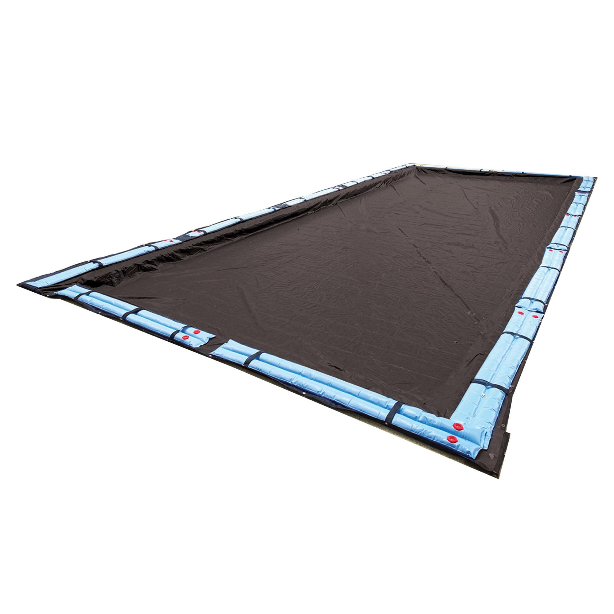 Blue Wave Bronze 16 ft x 32 ft Rectangular Winter In Ground Pool Cover – Blocks Debris & Sunlight with 8-Year Protection for Off-Season - With Solid Polyethylene Shield, 4 ft Overlap, Cable, Winch