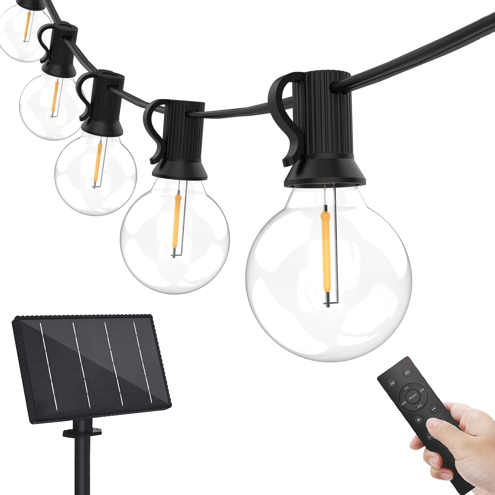 BomcosyOutdoor 2700K Solar Patio String Lights (G40, 100 ft | Solar)