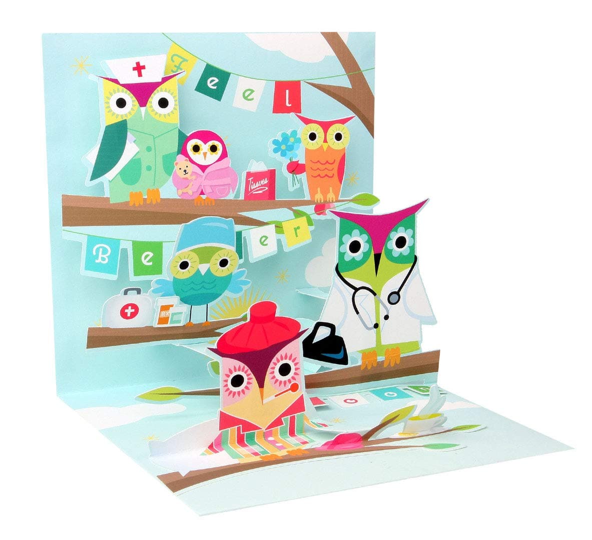 Get Well Owl Treasures Pop-Up Greeting Card