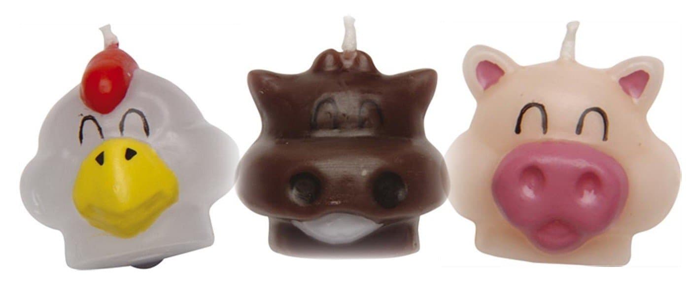 Party Accessories : Set of 6 Farm Animal Birthday Candles