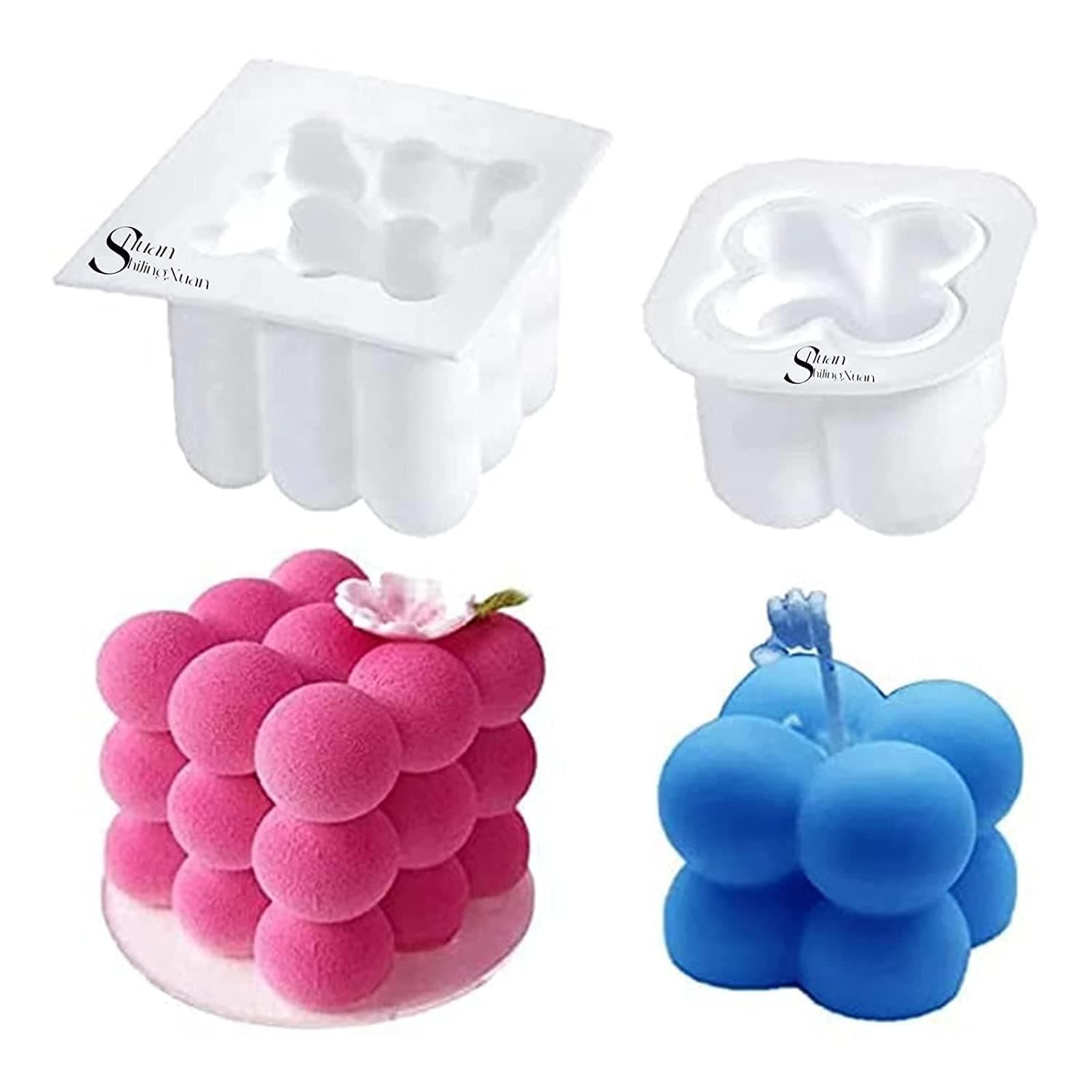 HSJX 3D Handmade Silicone Soy Candles Mould (2 Pieces)