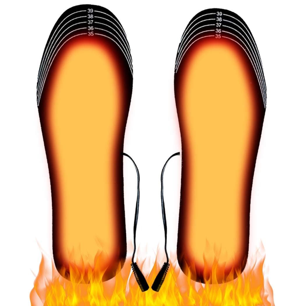 Outgeek 1 Pair Heated Insoles Electric Heated Pad Tailorable Thermal Heated Shoes Pads Heating Shoes Insoles