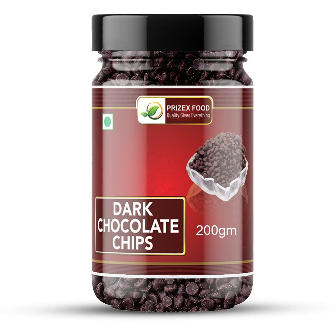 Dark Choco Chips | Dark Chocolate Chips | Chocolate Chips for Cake topping Decoration | Baking Desserts - ice Creams - Cookies Brownies-200gm