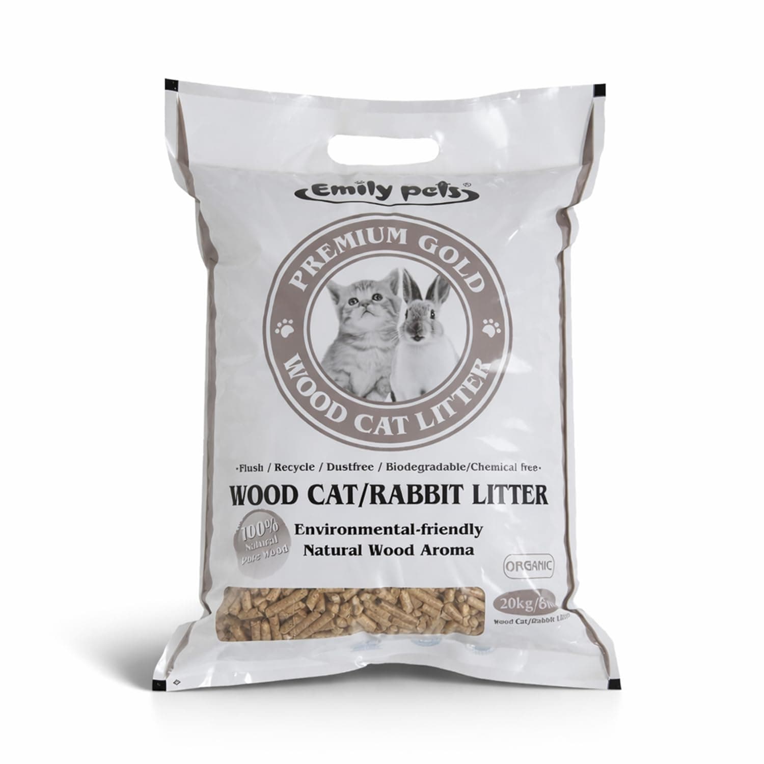 Emily Pets Pine Wood Cat Litter for Cats and Rabbit (20 L)