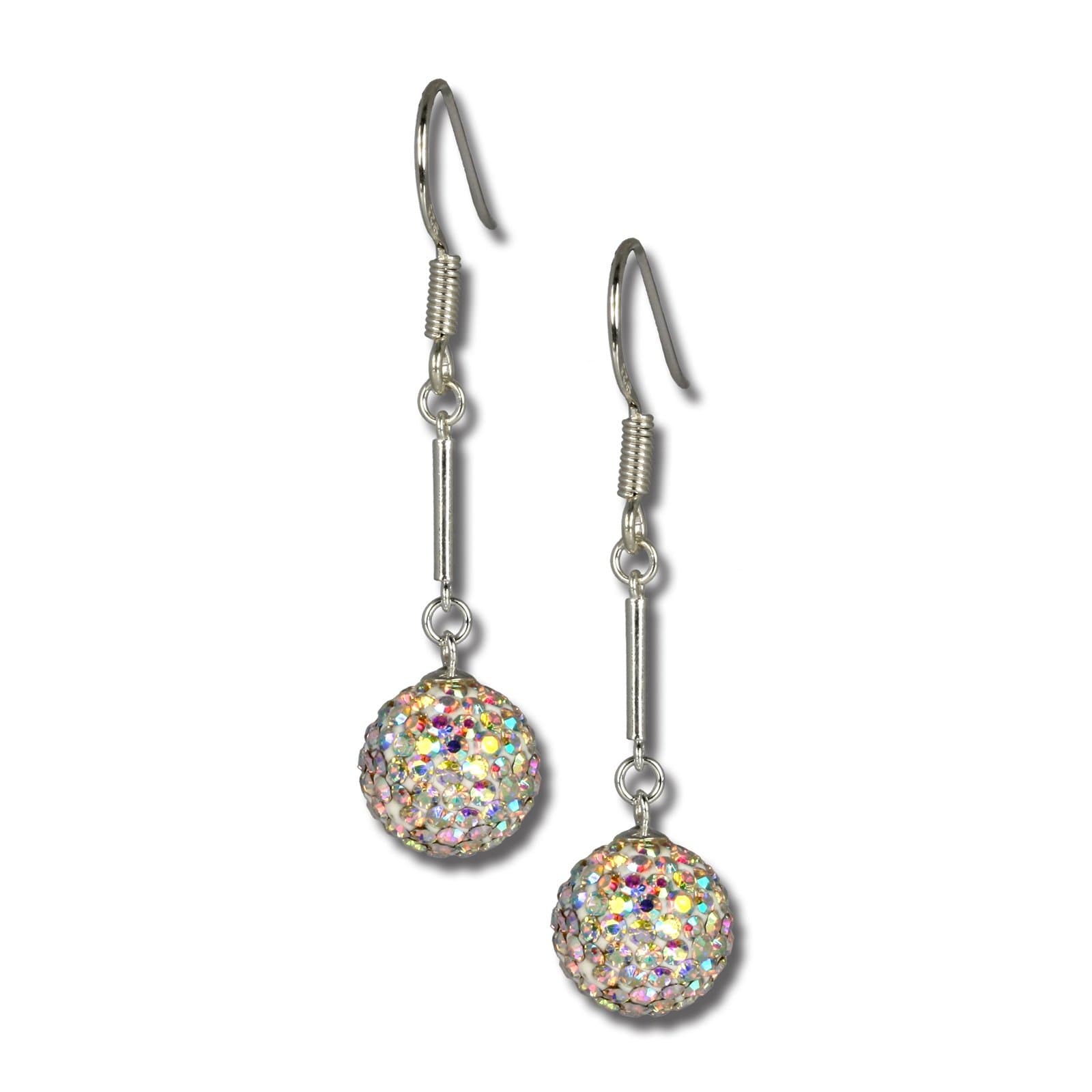 SilberDream Glitter Earring Swarowski Elements white polar light, 925 Sterling Silver GSO101