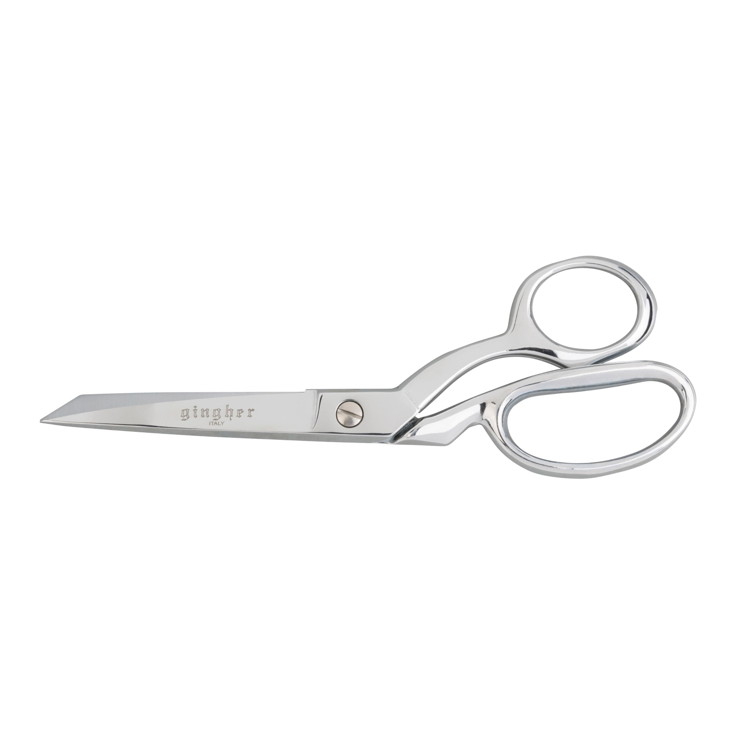 Gingher 8" Serrated Dressmaker's Fabric Scissors with Protective Sheath, Stainless Steel Shears that Grips Fabric, Sharp Knife Edge Fabric Scissors, Chrome Plated Nickel Finish