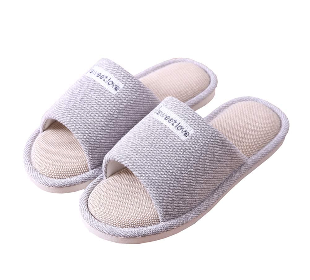 CliontWomen's Cute Cat Soft Indoor Slippers Open Toe Cotton Slip on Home Shoes House Couple Slippers