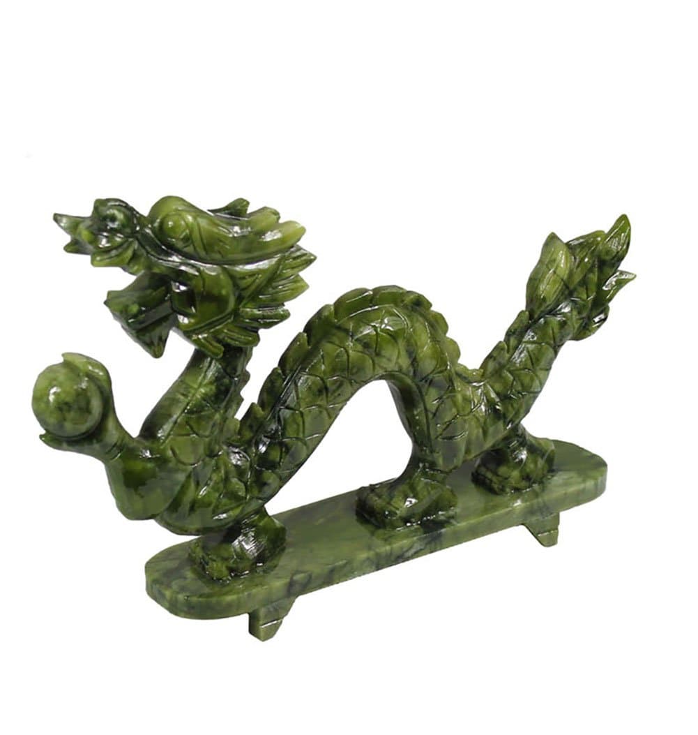 1pc Feng Shui Jade Dragon Ornament Chinese Dragon Gift Mythical Energy (Large (length 26cm))