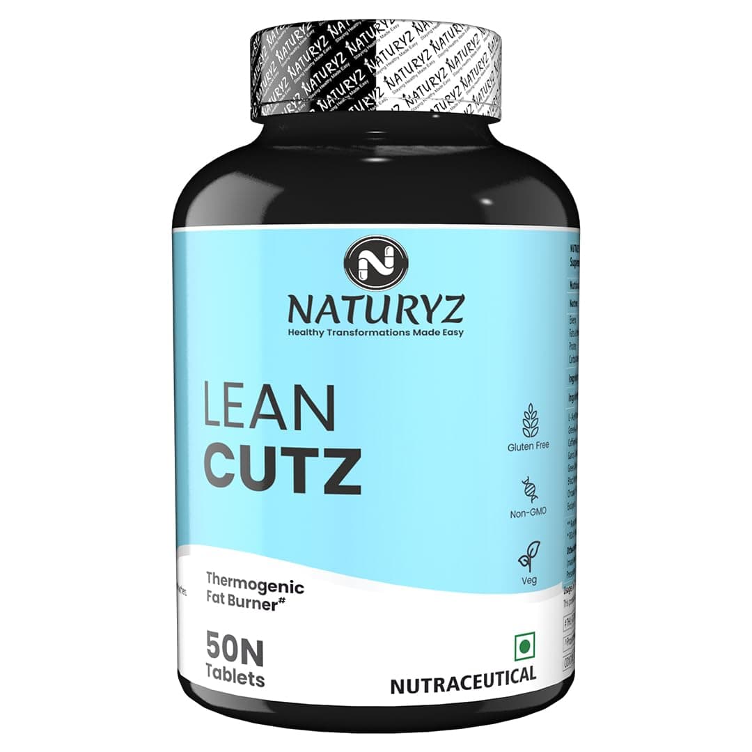 Naturyz Lean Cutz Thermogenic Fat Burner For Men & Women With Acetyl L Carnitine,Green Tea Extract,Garcinia Cambogia,Green Coffee,Caffeine & Chromium,Weight Loss Supplement-50 Tablets