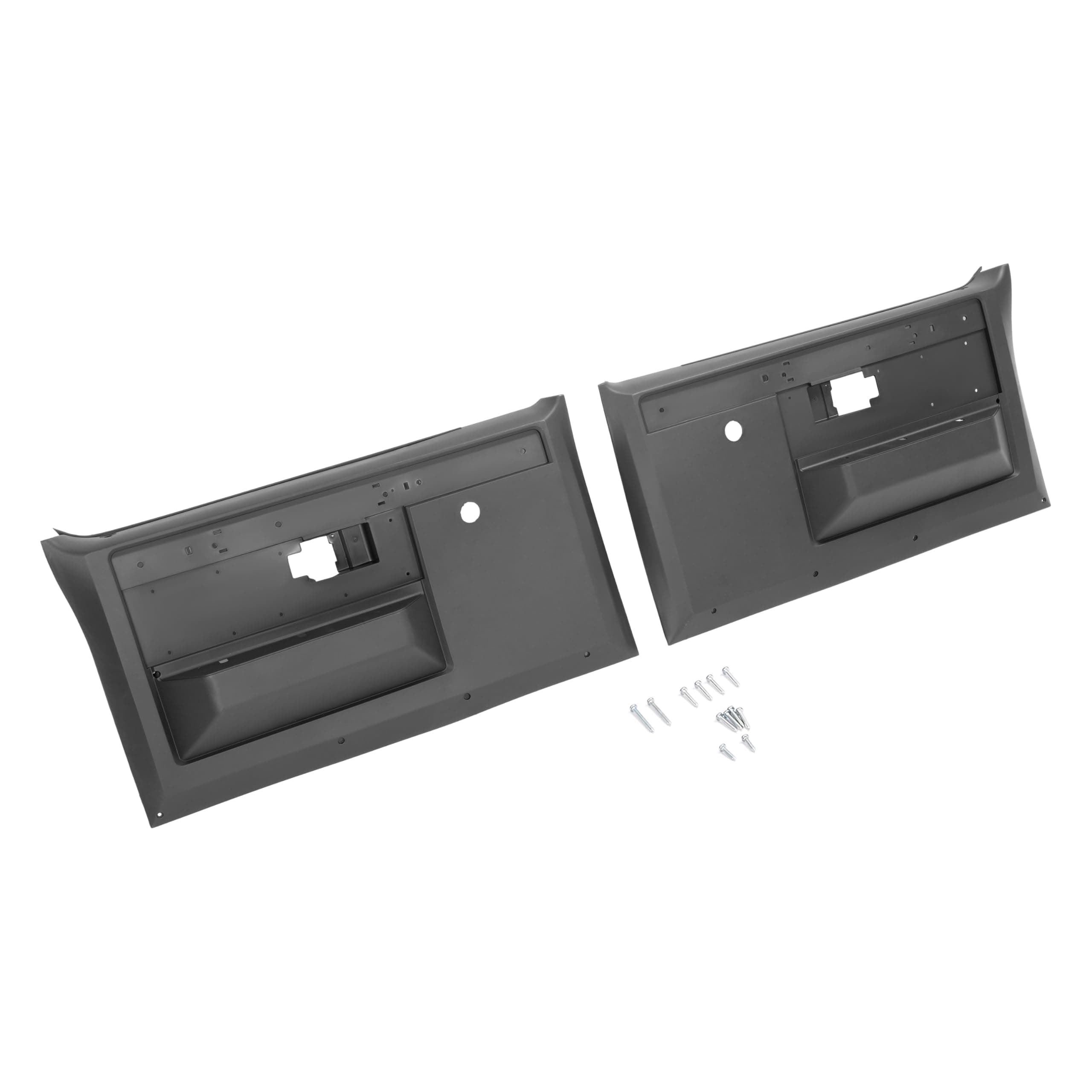 HECASA Inner Door Panels Compatible with 1981-1987 Chevy Chevrolet Pickup Truck Power Lock Door Inside Door Trim Panel PP Plastic Black Pair