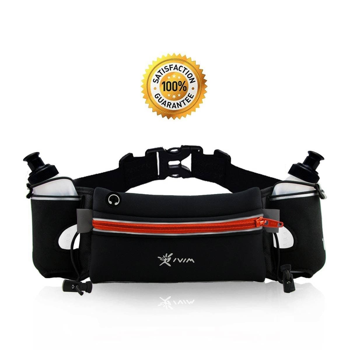 Hydration Belt for Runners with 2 x BPA-free Water Bottles 280ml/10oz /Running Fuel Belt/Runners Waist Pack Fits iPhone6, 6s Plus