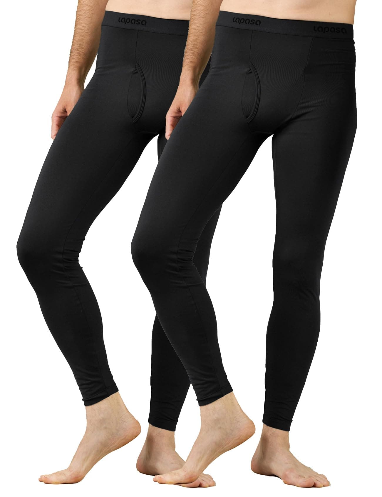 LAPASA Men's Thermal Underwear Bottom Fleece Lined Long Johns Leggings Light/Mid/Heavyweight M10/M56/M25