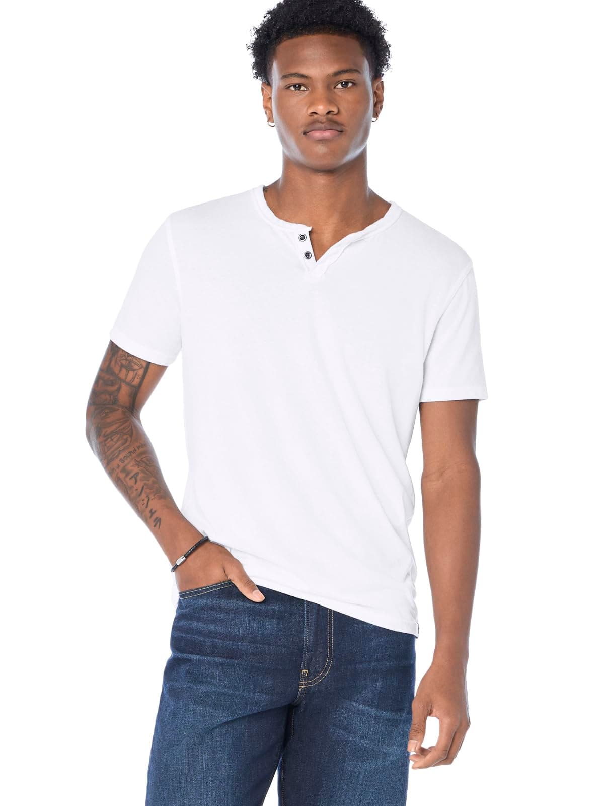 Men's Venice Burnout Notch Neck Tee Shirt