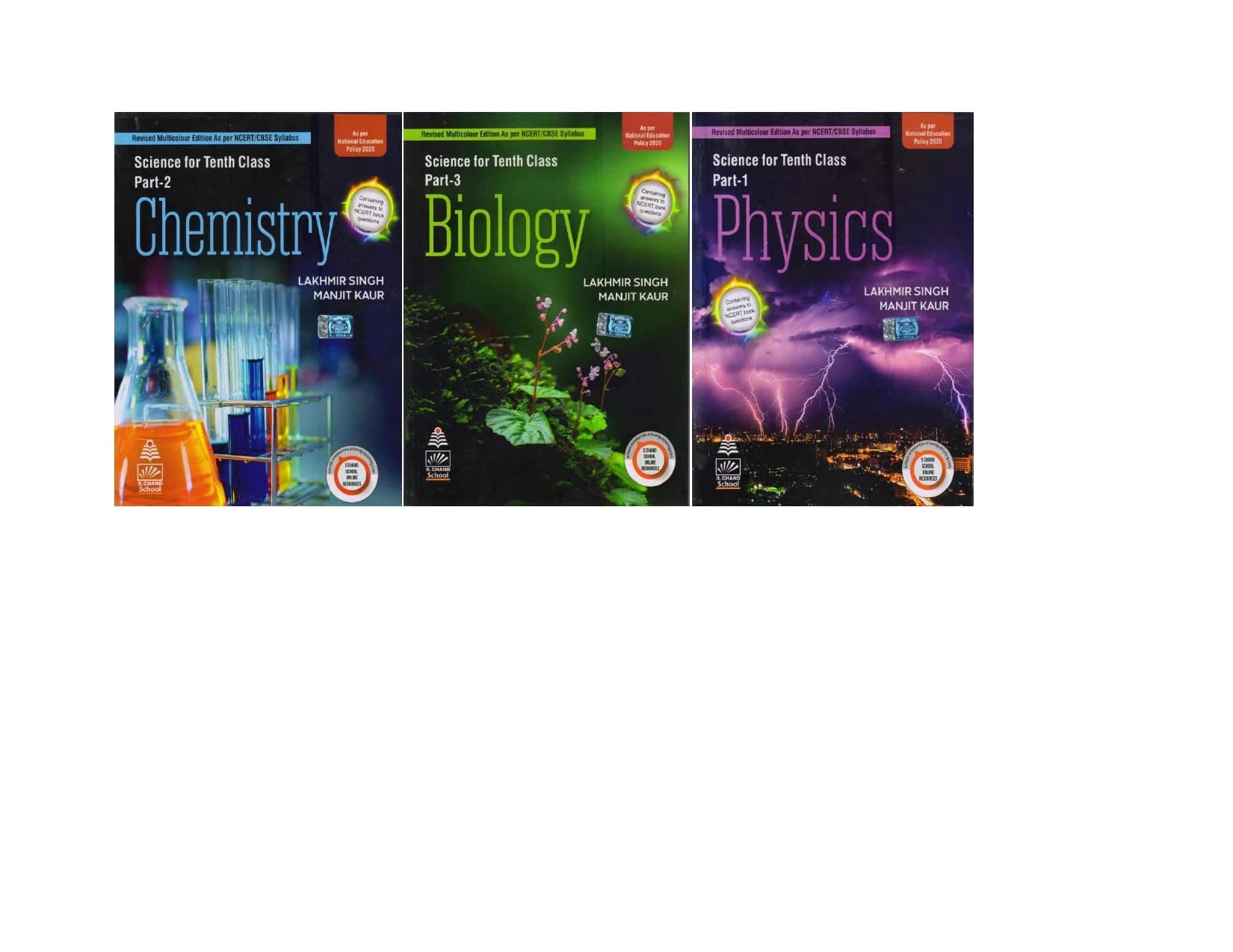 Lakhmir Singh Science Books Class 10 Physics, Chemistry & Biology-(2020-2021 Examination)