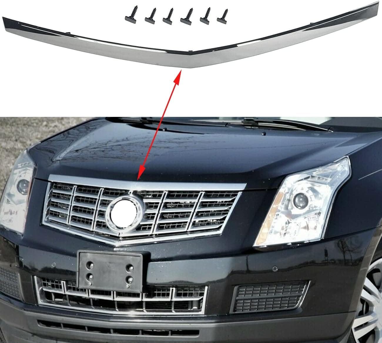 KARPAL Hood Molding Trim Moulding Chrome Compatible with 2010-2016 SRX 22774203 GM1235120