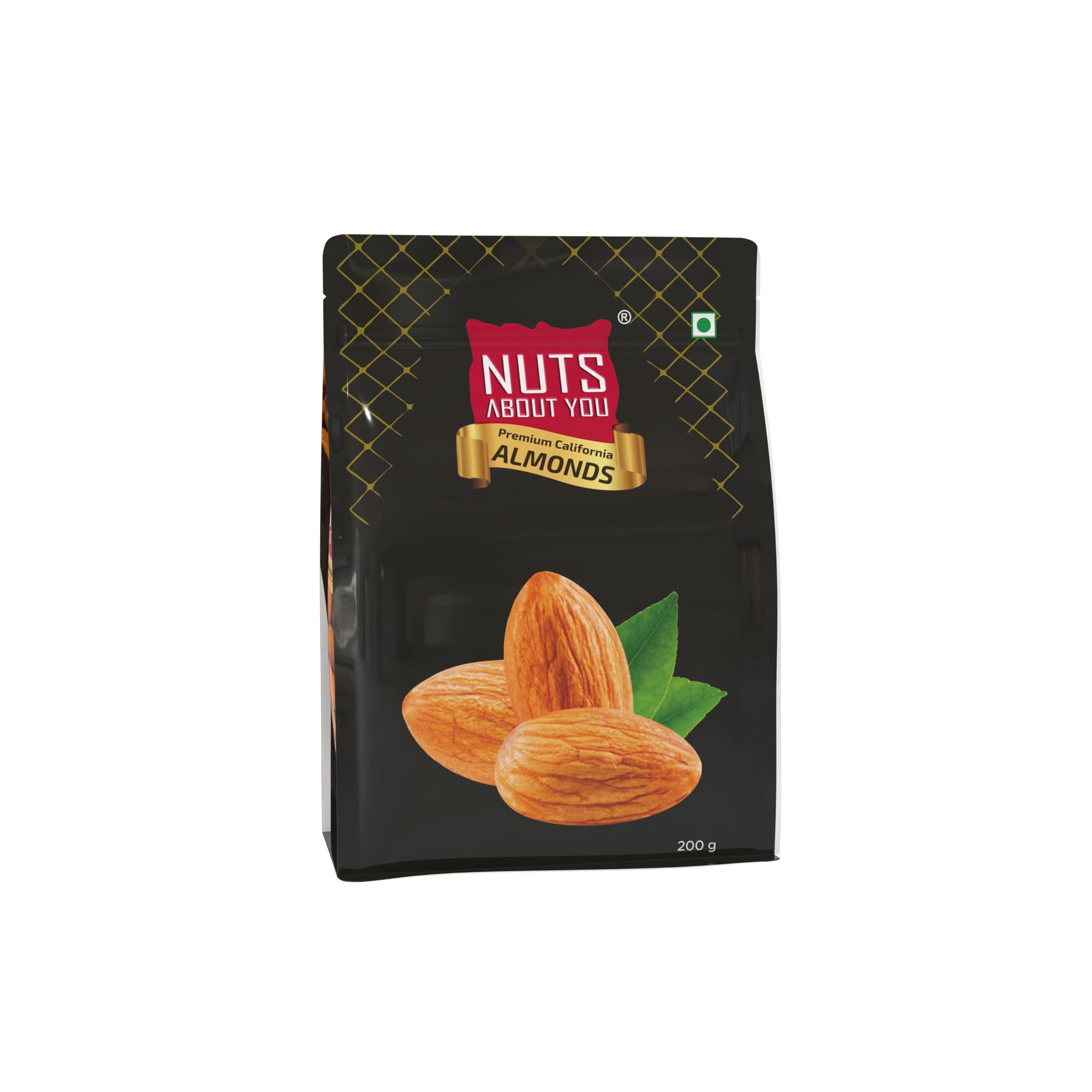 Nuts About You Premium ALMONDS, 200 g | New Crop | Premium | 100% Natural | Badam | Fresh & Crisp |