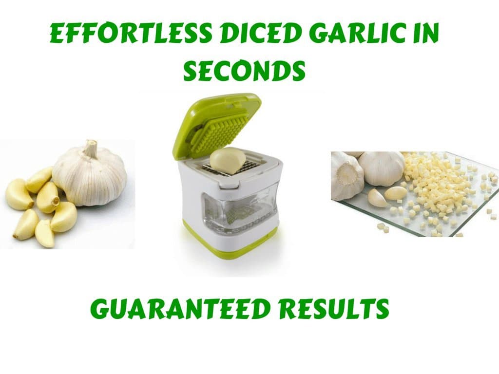 ✮Effortless Diced Garlic In Seconds!✮ #1 Smart Garlic Press / Garlic Crusher / Garlic Chopper / Garlic Dicer 2 In 1 Cube By Kitchen Apps UK✮