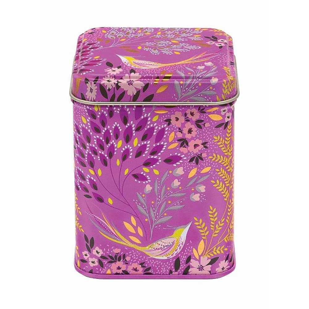 Sara Miller New Havali 100gm Pink Bird and Leaves Square Tin 75 x 75 x 93mm