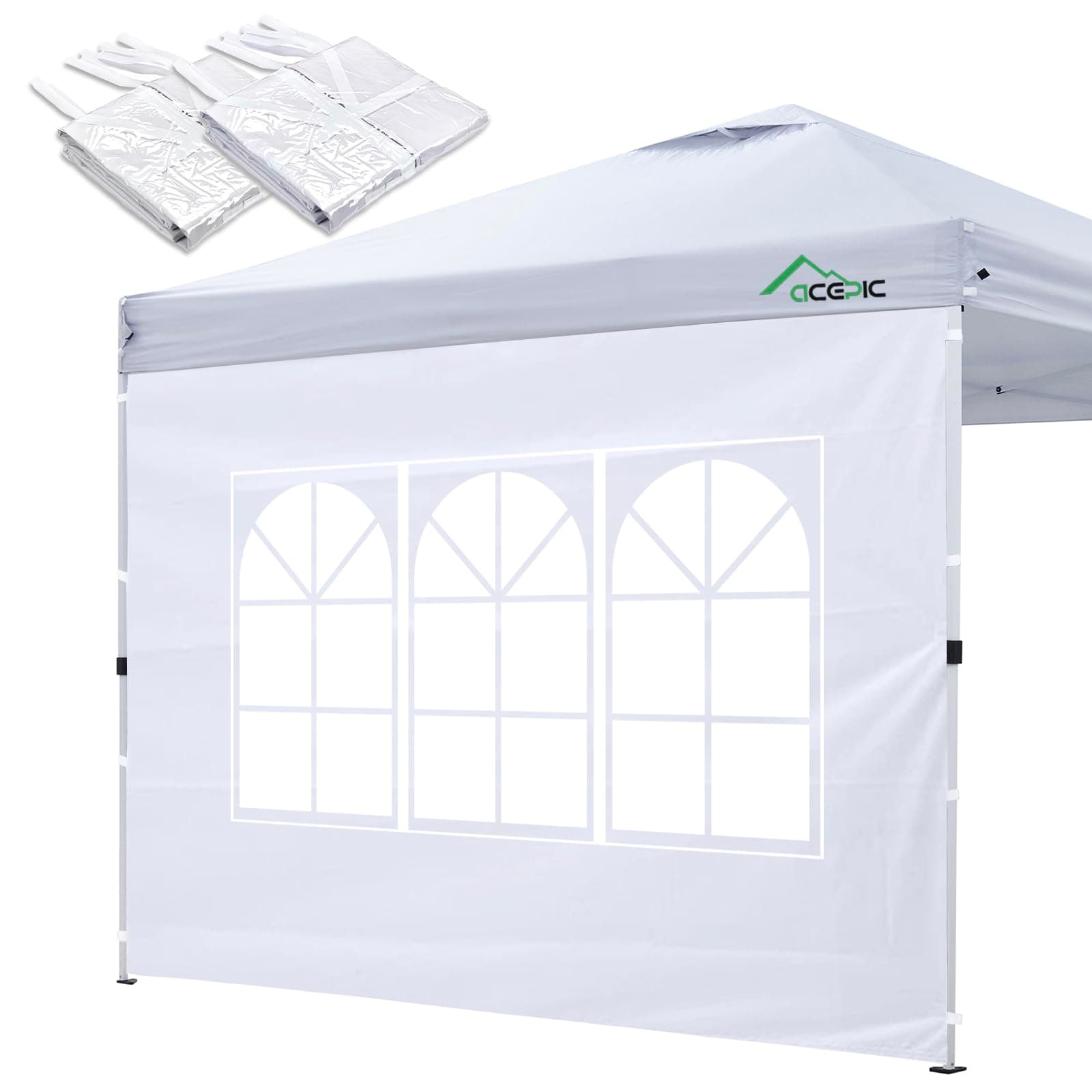 Instant Canopy Tent Sidewalls for 10x10 Pop Up Canopy 210D Waterproof, 2Piece Sidewalls, White(2PCS Sidewall Only, Canopy Tent NOT Included)