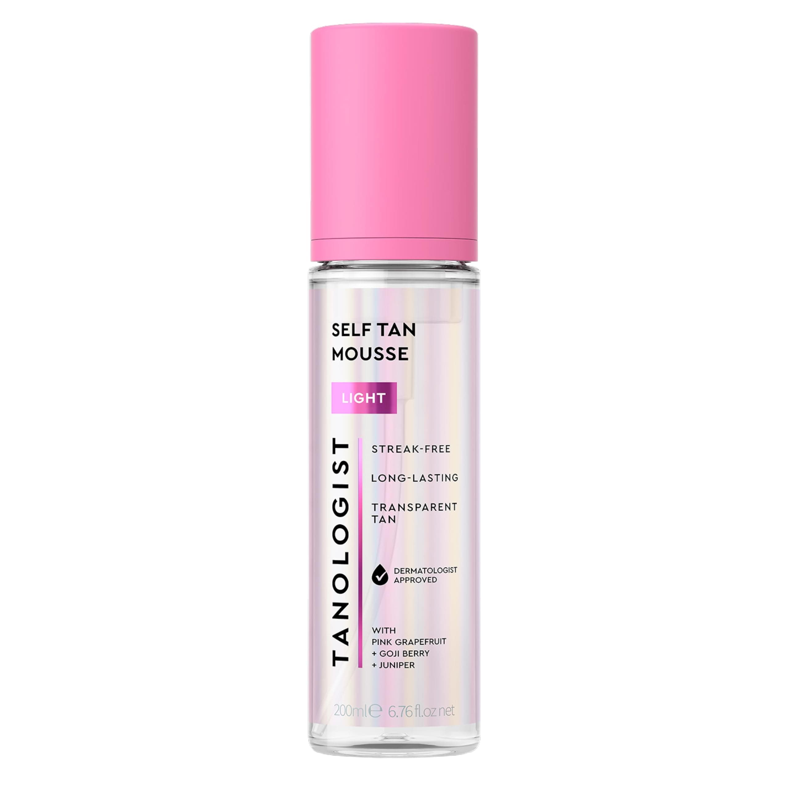 Fake Tan Mousse Light (200 ml) Clear Self Tanning Foam For Sensitive Skin Dermatologist Approved Clean Ingredients & Vegan