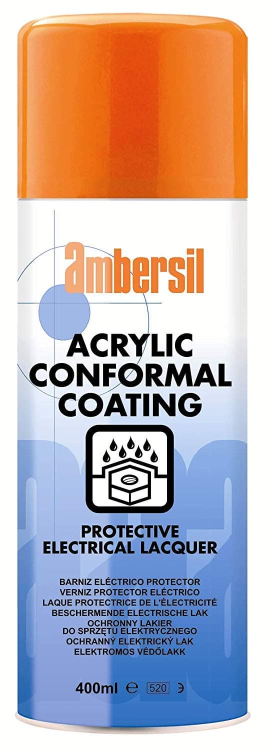 Pack Of 2 Ambersil 400ml Acrylic Conformal Coating Anti Corosion for PCB's 30235