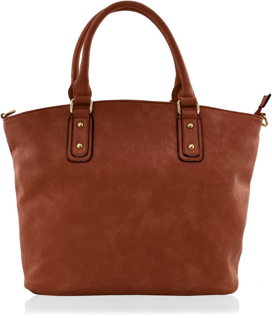 PLAIN QUALITY FAUX LEATHER DESIGNER TOTE LARGE SIZE HANDBAG