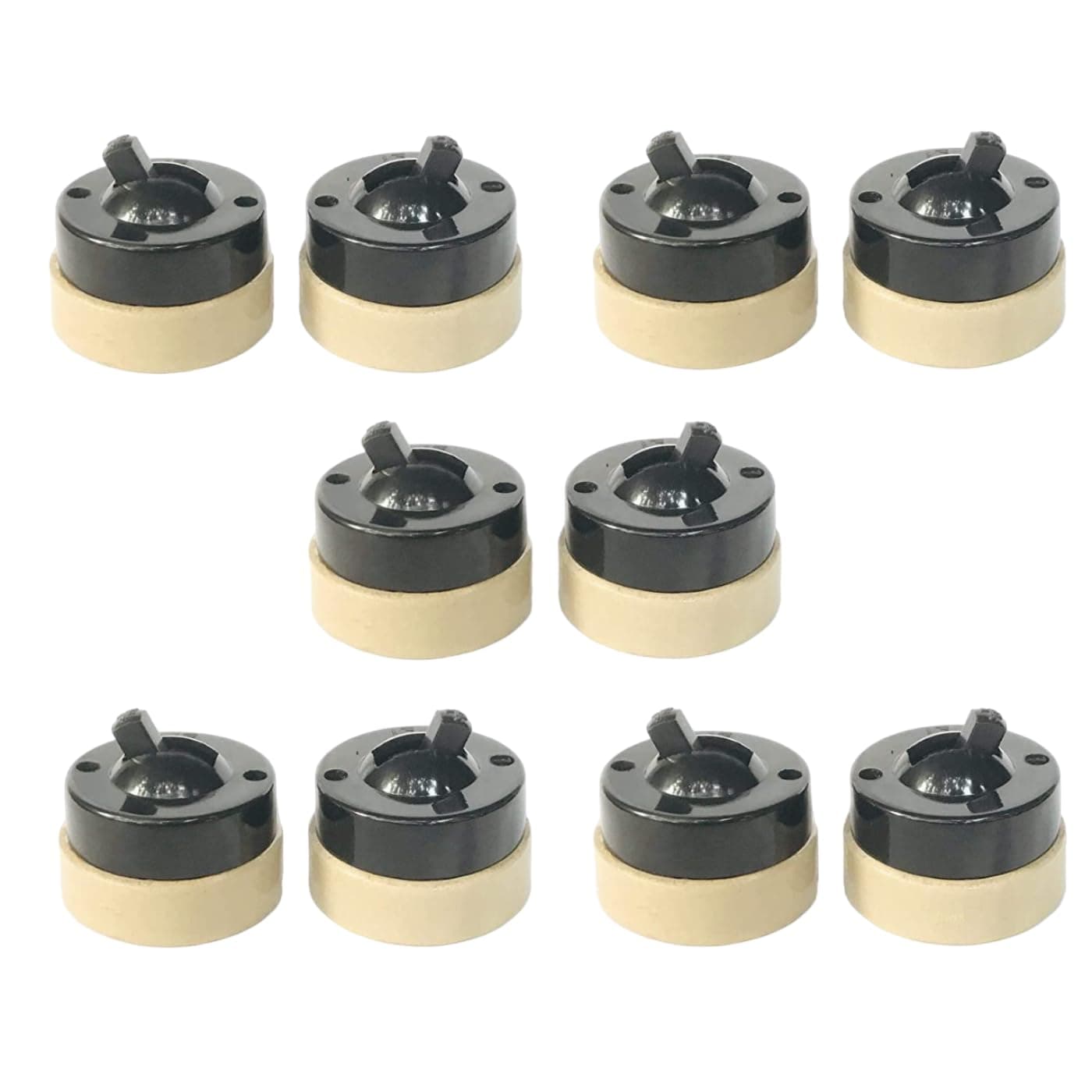 Bakelite Light Switch ISI Mark - 1 Way 6A, 250V with Ceramic Base (Standard Size, Black) Set of 10