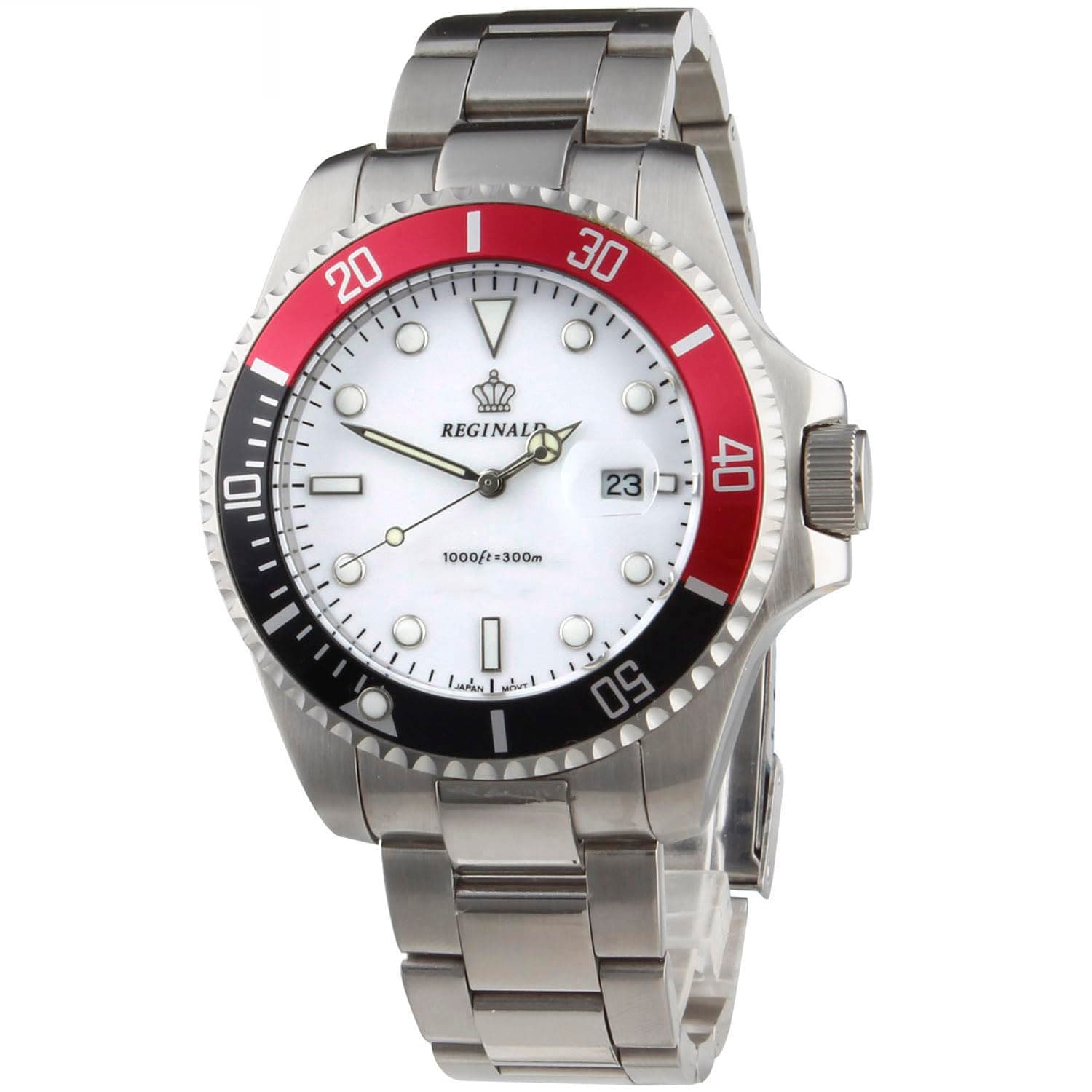 Reginald Men Watch Rotatable Bezel Waterproof Sapphire Stainless Steel Date Quartz Black Watches