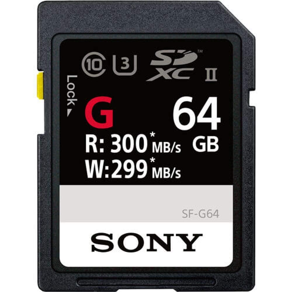 Sony SF-G64/T1 High Performance 64GB SDXC Uhs-II Class 10 U3 Memory Card with Blazing Fast Read Speed Up to 300MB/S