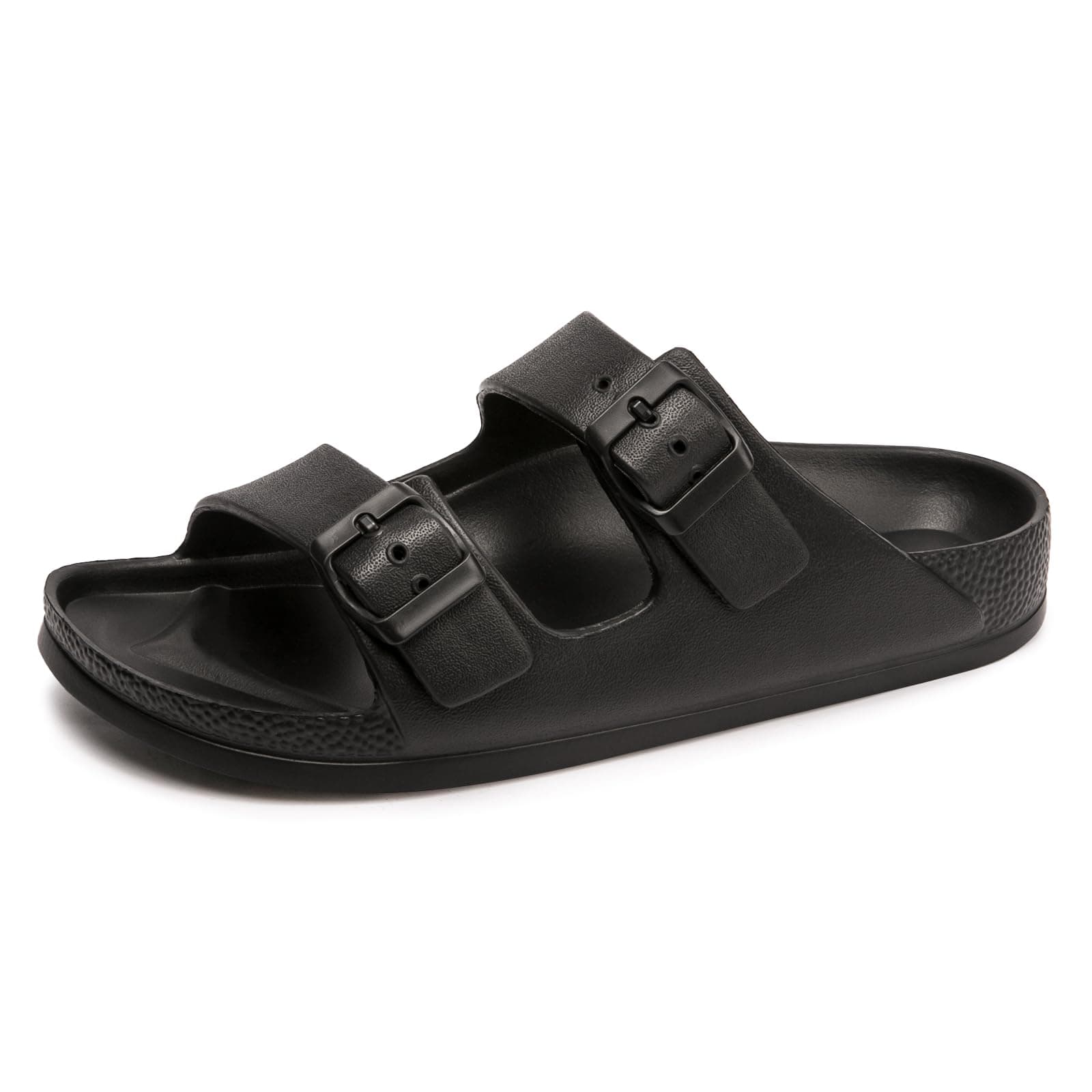 Women's Comfort Slides Double Buckle Adjustable Plastics Flat Sandals