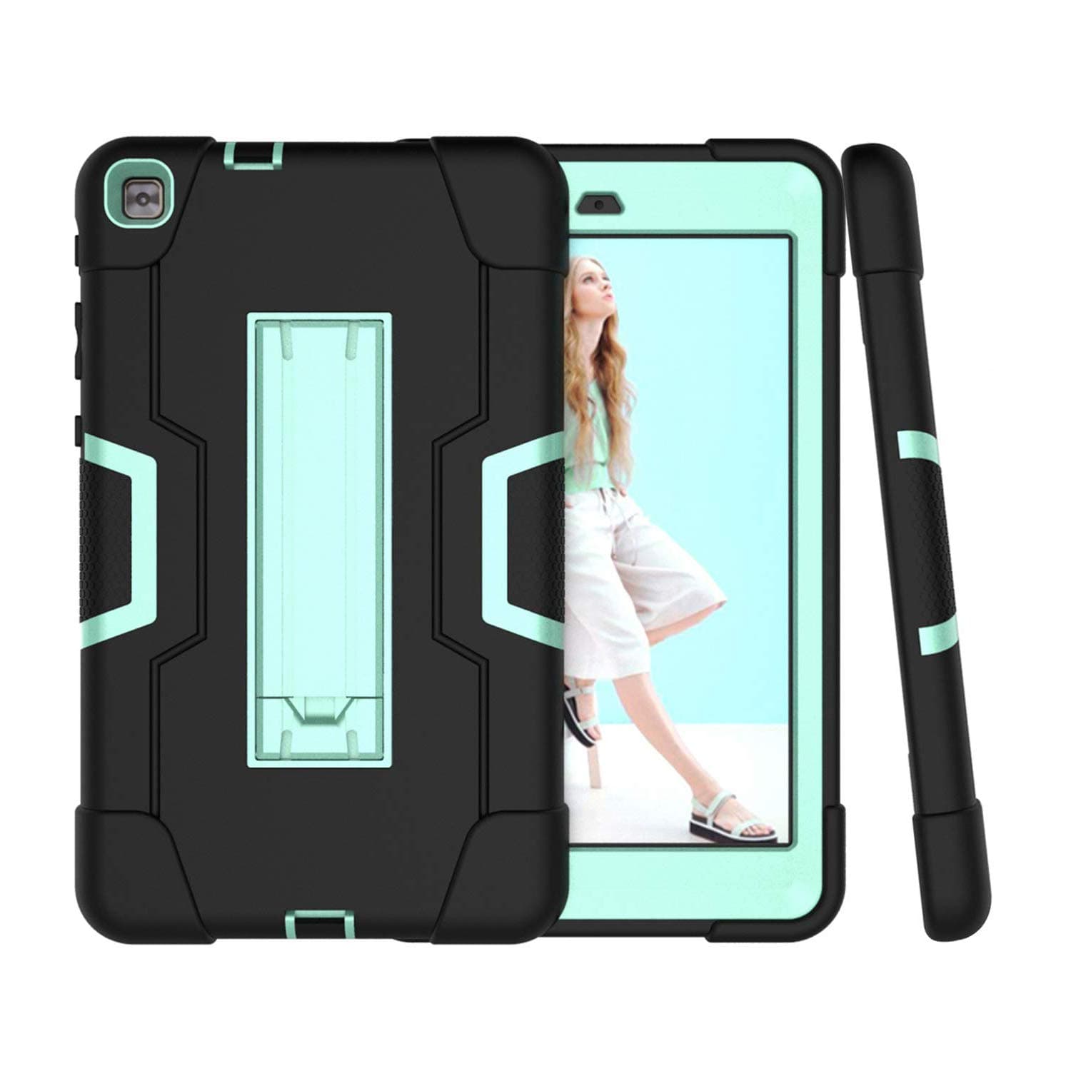 Case for LG f2 8.0 LK460/LG GPad X II 8.0 Plus, Hybrid Three Layer Heavy Duty Shockproof Rugged Full Body Protective Cover with Kickstand for LG f2 8.0 LK460/LG GPad X II 8.0 Plus(Black/Aqua)
