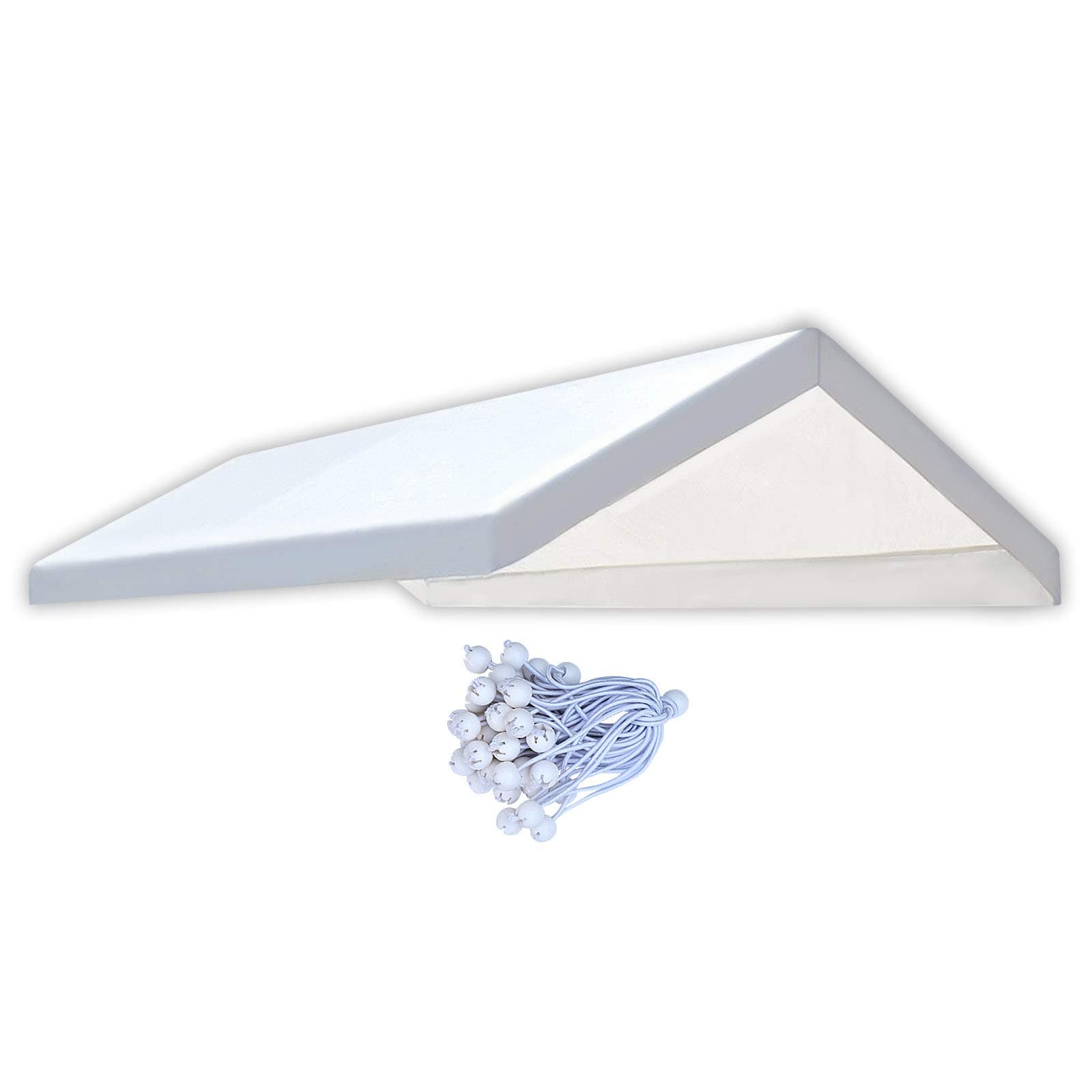 BenefitUSA 10'x20' Carport Replacement Canopy Tent Garage Top Tarp Shelter Cover w Cable Ties (with Edge)