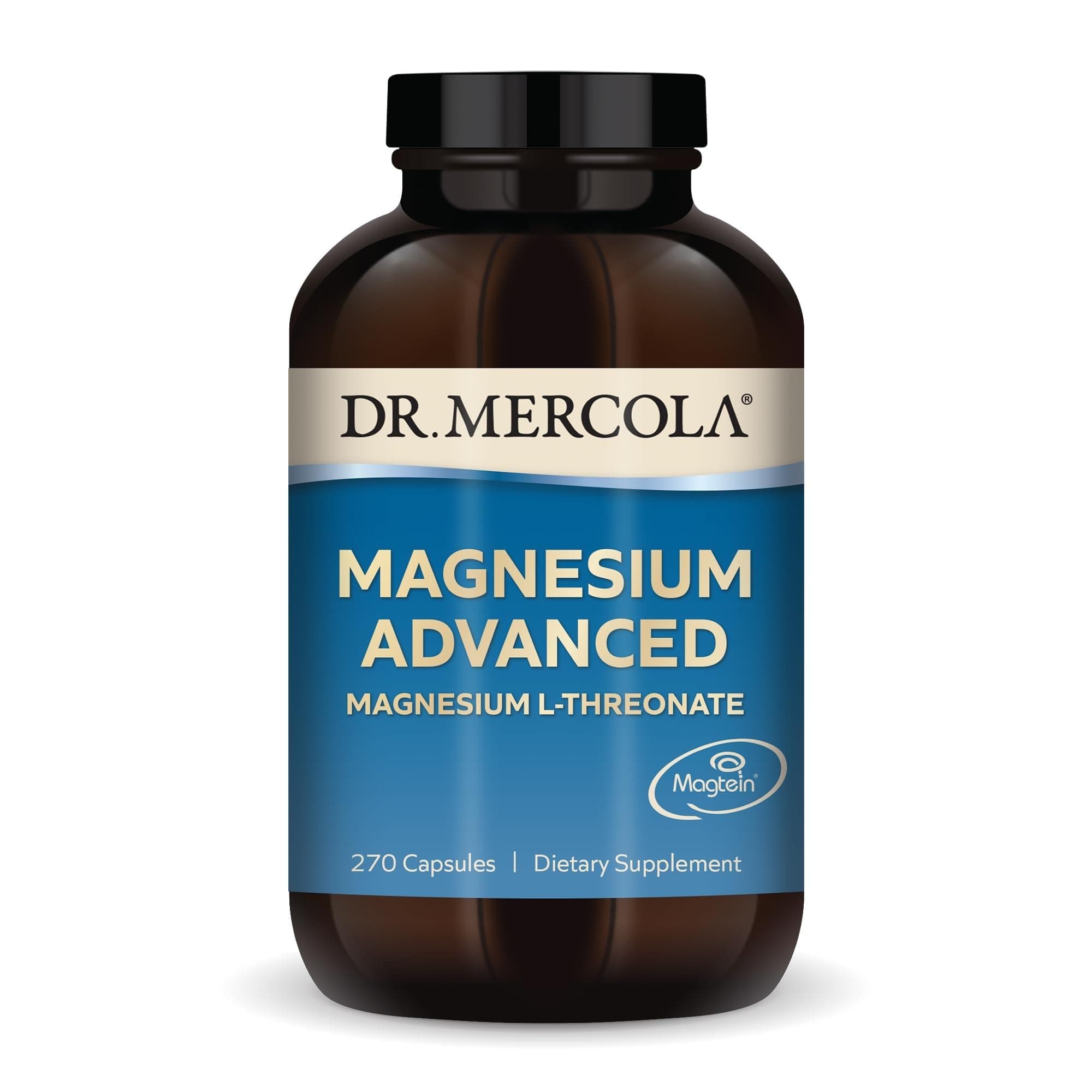 Dr. Mercola Magnesium Advanced - Supports Bone, Joint & Brain Health - Contributes to More Restful Sleep - Non-GMO, Gluten-Free & Soy-Free - 270 Capsules (90 Servings)