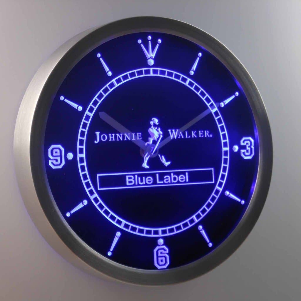 Johnnie Walker Blue Label Bar 3D Neon Sign LED Wall Clock NC0116-B